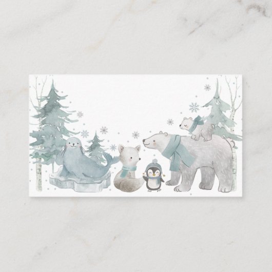 Arctic Animals Luier Raffle Baby shower Kaart (Achterkant)