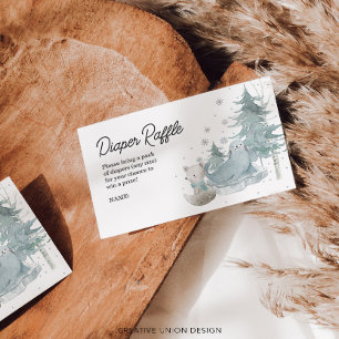 Arctic Animals Luier Raffle Baby shower Kaart