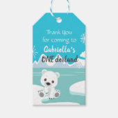 Arctic Animals Onederland Eerste Verjaardag Label Cadeaulabel (Voorkant)