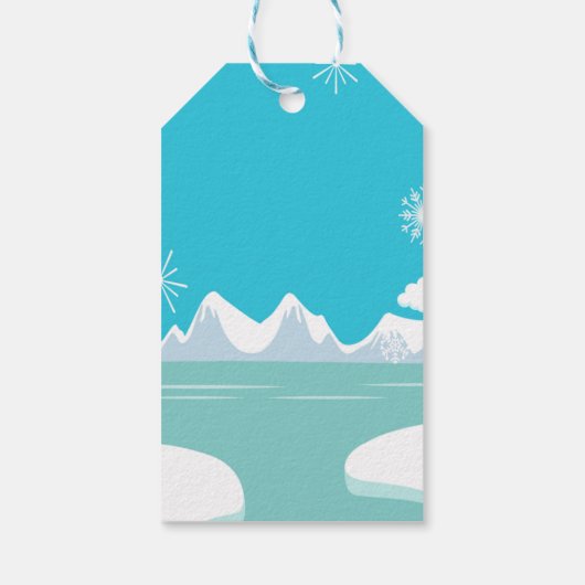 Arctic Animals Onederland Eerste Verjaardag Label Cadeaulabel (Achterkant)