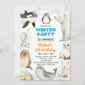Arctic Animals theme invite Kaart (Voorkant)