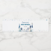 Arctic Animals Verjaardagsfeest Waterflesetiket Waterfles Etiket (Enkel label)