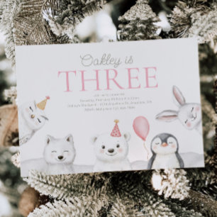 Arctic Animals verjaardagsuitnodiging Kaart