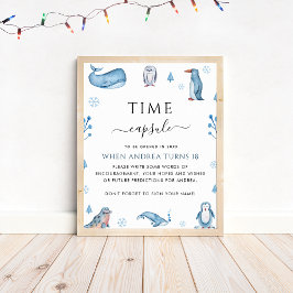 Arctic Animals Winter 1e Verjaardag Tijd Capsule Poster