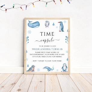 Arctic Animals Winter 1e Verjaardag Tijd Capsule Poster