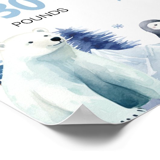 Arctic Animals Winter 1st Verjaardag Party Mijlpaa Poster (Hoek)