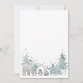 Arctic Animals Winter Baby shower Invitation Kaart (Achterkant)