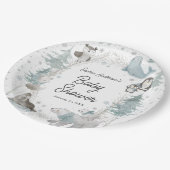 Arctic Animals Winter Baby shower Papieren Borden Bordje (Gekanteld)
