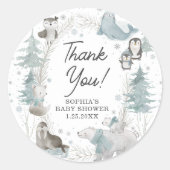 Arctic Animals Winter Baby shower Stickers (Voorkant)