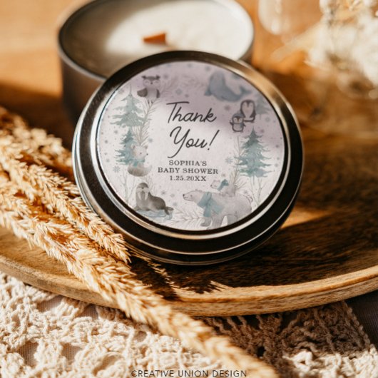 Arctic Animals Winter Baby shower Stickers