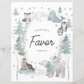 Arctic Animals Winter Baby shower voorkeursbord (Voorkant)