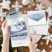 Arctic Animals Winter Wonderland Baby shower All In One Uitnodiging
