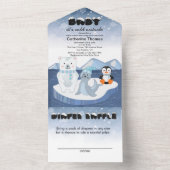 Arctic Animals Winter Wonderland Baby shower All In One Uitnodiging (Binnen)
