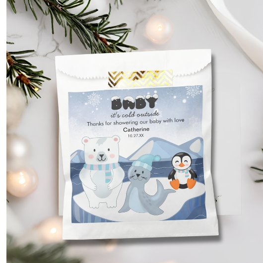 Arctic Animals Winter Wonderland Baby shower Bedankzakje