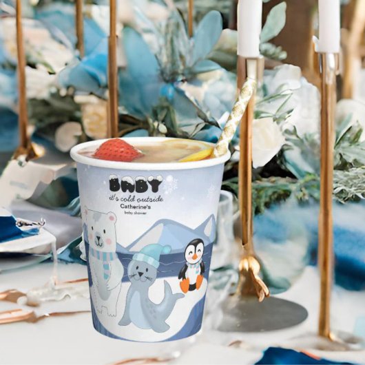 Arctic Animals Winter Wonderland Baby shower Papieren Bekers