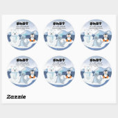 Arctic Animals Winter Wonderland Baby shower Ronde Sticker (Vel)