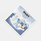 Arctic Animals Winter Wonderland Baby shower Servet (Hoek)