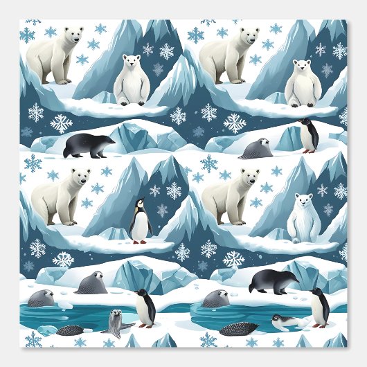 Arctic Animals Winter Wonderland Peel & Stick Behang (Voorkant)
