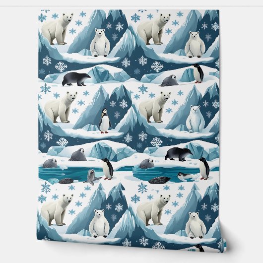 Arctic Animals Winter Wonderland Peel & Stick Behang (Afrollen)