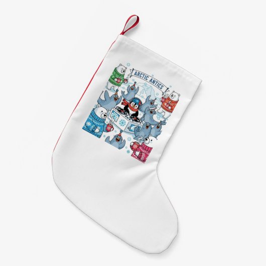 Arctic Antics Kerstvoorraad | Schattigee Penguin D Kleine Kerstsok (Voorkant (Hangend))