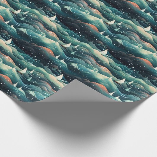 Arctic Aurora Expedition: Icy Adventure Design Cadeaupapier (Hoek)