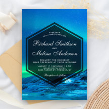 Arctic Aurora Noorderlicht bruiloft uitnodiging