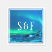 Arctic Aurora Northern Lights Wedding Servet (Voorkant)