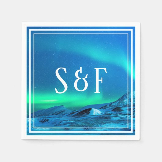 Arctic Aurora Northern Lights Wedding Servet (Voorkant)