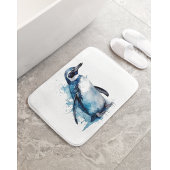 Arctic Azure Waterverf Penguin Badmat
