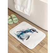Arctic Azure Waterverf Penguin Badmat