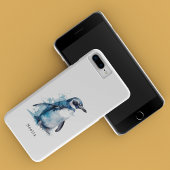 Arctic Azure Waterverf Penguin, op maat Case-Mate iPhone Case