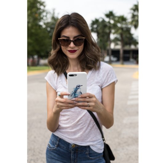 Arctic Azure Waterverf Penguin, op maat Case-Mate iPhone Case