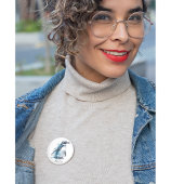 Arctic Azure Waterverf Penguin, op maat Vierkante Button 5,1 Cm