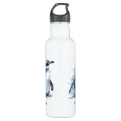 Arctic Azure Waterverf Penguin, op maat Waterfles (Voorkant)