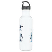 Arctic Azure Waterverf Penguin, op maat Waterfles (Achterkant)