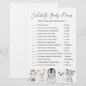 Arctic Baby shower Celebrity Baby Names Game (Voorkant / Achterkant)