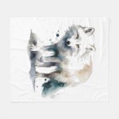 Arctic Beauty beroemd gemaakt door Winter Fox Fleece Deken (Voorkant (Horizontaal))