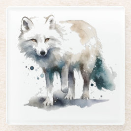 Arctic Beauty beroemd gemaakt door Winter Fox Glazen Onderzetter