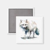 Arctic Beauty beroemd gemaakt door Winter Fox Magneet (Voorkant / Achterkant)