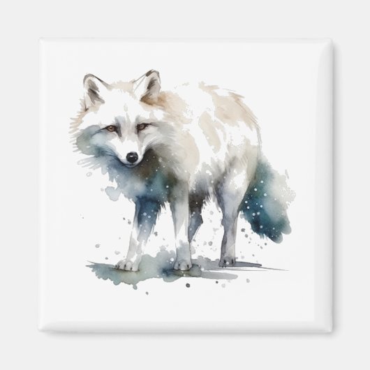 Arctic Beauty beroemd gemaakt door Winter Fox Magneet (Voorkant)