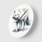 Arctic Beauty beroemd gemaakt door Winter Fox Ronde Klok (Hoek)