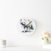 Arctic Beauty beroemd gemaakt door Winter Fox Ronde Klok (Huis)