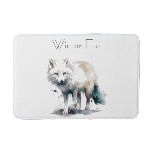 Arctic Beauty: Winter Fox op maat Badmat (Voorkant)