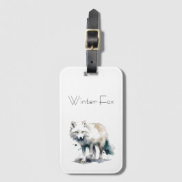 Arctic Beauty: Winter Fox op maat Bagagelabel