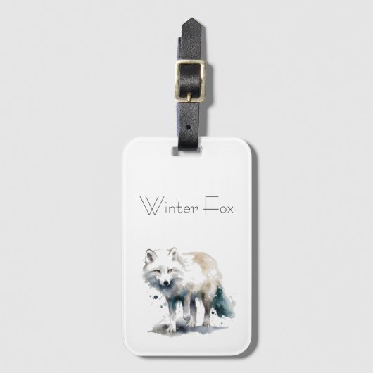 Arctic Beauty: Winter Fox op maat Bagagelabel (Voorkant (verticaal))