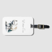 Arctic Beauty: Winter Fox op maat Bagagelabel (Voorkant (horizontaal))
