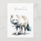 Arctic Beauty: Winter Fox op maat Briefkaart (Voorkant)