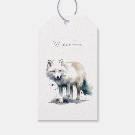 Arctic Beauty: Winter Fox op maat Cadeaulabel (Voorkant)