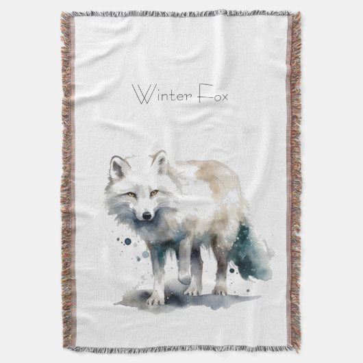 Arctic Beauty: Winter Fox op maat Deken (Voorkant Verticaal)