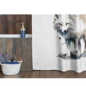 Arctic Beauty: Winter Fox op maat Douchegordijn